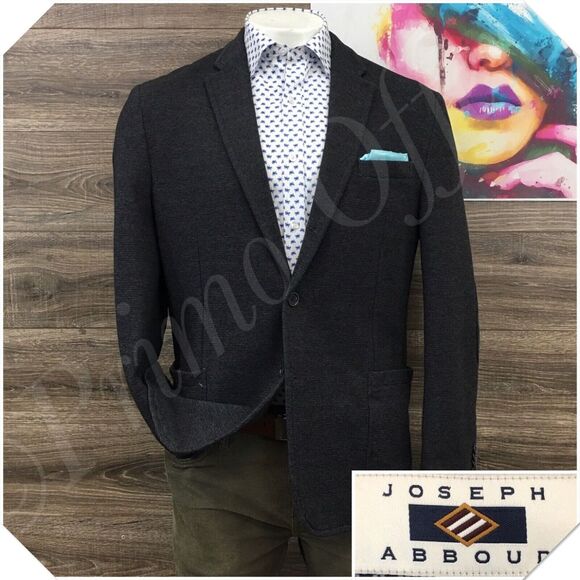 JOSEPH ABBOUD‎ Mens Blazer Sport Coat Casual Jacket Size 46R Cotton Knit Suit